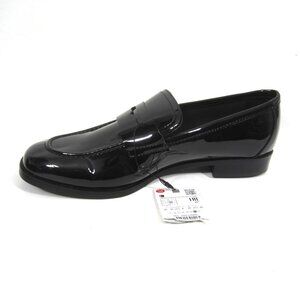 Zara Size 41 US 10 Black Faux Patent Leather Penny Loafers Casual Dress